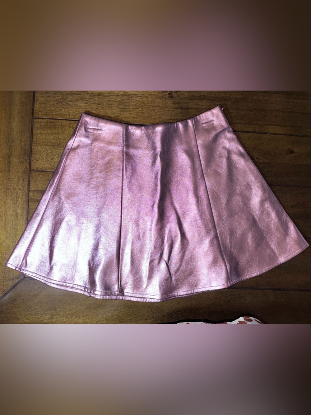 crown & ivy Metallic Pink Y2K mini Skirt
